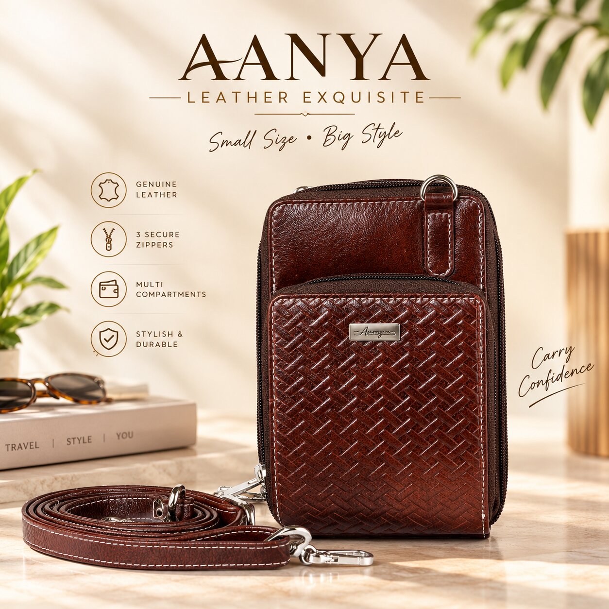 Campus Collection Leather Sling Bag