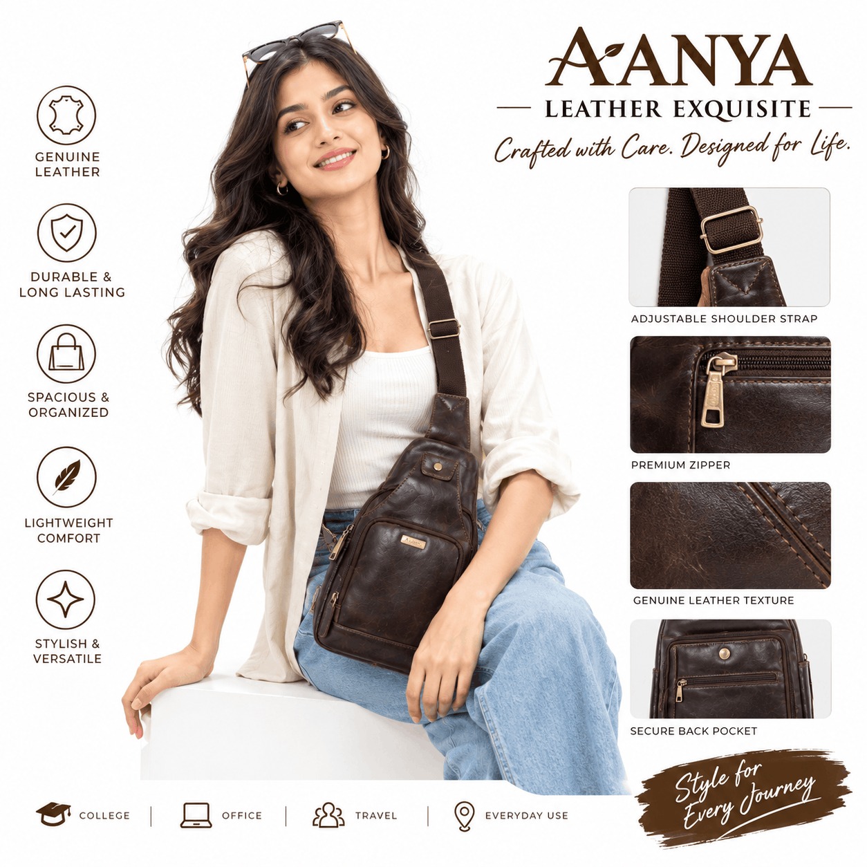 Cross Body Bag for Men & women view 3